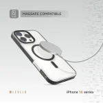 CLAIRE با قاب سپر آلومینیومی برای iPhone 16 PRO - مشکی - برند لِوِلو Levelo - تصویر 4