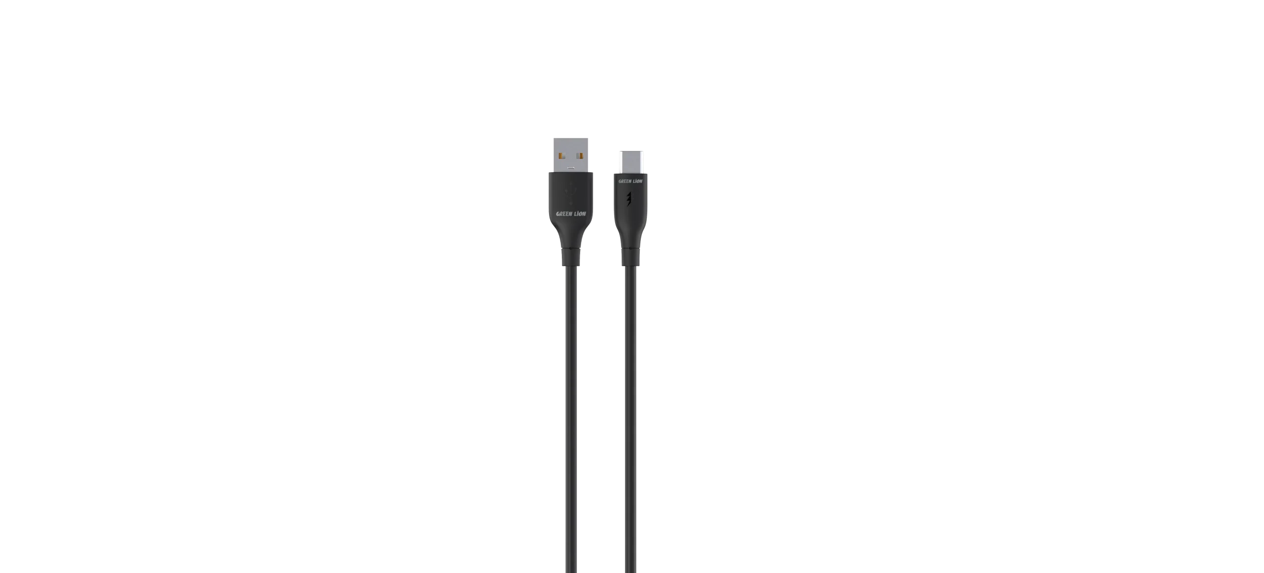 GREEN LION USB-A TO USB-C PVC CABLE 1M - BLACK کابل PVC USB-A به USB-C 1M - مشکی - برند گرین لاین Green lion - تصویر 1