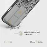 CASE GRIPSTAND MORPHIX با نگهدارنده کارت برای iPhone 16 PRO - GRAY - برند لِوِلو Levelo - تصویر 3