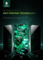 3D SILICONE PLUS ADVANCED PRIVACY EDGE GLASS برای iPhone 16 PRO MAX - BLAC - برند گرین لاین Green lion - تصویر 8