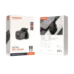 شارژر سریع PD 20W USB QC3.0 انگلستان با کابل C به C - مشکی - برند پرودو Porodo - تصویر 2