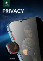 محافظ صفحه نمایش شیشه حریم خصوصی سه بعدی سبز برای iPhone 12 PRO MAX 6.7 اینچی - مشکی - برند گرین لاین Green lion - تصویر 5