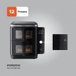 سرخ کن بادی دو پشته LIFESTYLE 2800W با پنجره های شفاف - مشکی - برند پرودو Porodo - تصویر 12