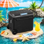 یخچال قابل حمل 60 لیتری با محفظه دوگانه و ترولی - خاکستری - برند پاورولوژی Powerology - تصویر 3