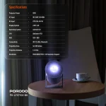 4K PROJECTOR PRO ANDROID 11 با کیستون خودکار - مشکی - برند پرودو Porodo - تصویر 17