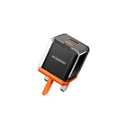 شارژر بریتانیایی PD+QC 20W با پوشش بیرونی شفاف - مشکی/نارنجی - برند پرودو Porodo - تصویر 4