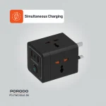 آداپتور PD20W QC 3.0 2A+1 TYPE C - مشکی - برند پرودو Porodo - تصویر 7