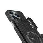SERGEI 1500D ARAMID FIBER CASE برای آیفون 15 PRO MAX - مشکی - برند لِوِلو Levelo - تصویر 9