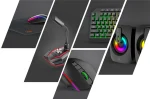 کیت بازی 5 در 1 (صفحه کلید / بلندگوهای استریو / میکروفون RGB / - برند پرودو گیمینگ Porodo gaming - تصویر 2