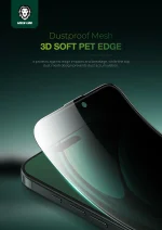 شیشه منحنی کامل 3D PV-PET PRO برای iPhone 16 PRO MAX - مشکی - برند گرین لاین Green lion - تصویر 8