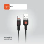 آلوم. کابل بافته آلیاژی USB TO TYPE-C 1.2M - مشکی - برند پرودو Porodo - تصویر 14