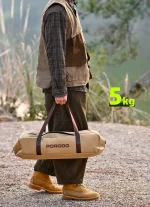 میز کمپینگ تاشو قابل حمل با اجاق گاز و مشبک قهوه ای - برند پرودو Porodo