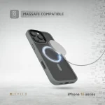 کیف انفرادی MAGSAFE مات برای iPhone 16 PRO MAX - خاکستری - برند لِوِلو Levelo - تصویر 3