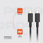 کابل PVC TYPE-C TO C 1.2M - مشکی - برند پرودو Porodo - تصویر 3