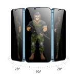 محافظ صفحه نمایش شیشه حریم خصوصی سه بعدی سبز برای iPhone 12 PRO MAX 6.7 اینچی - مشکی - برند گرین لاین Green lion - تصویر 4
