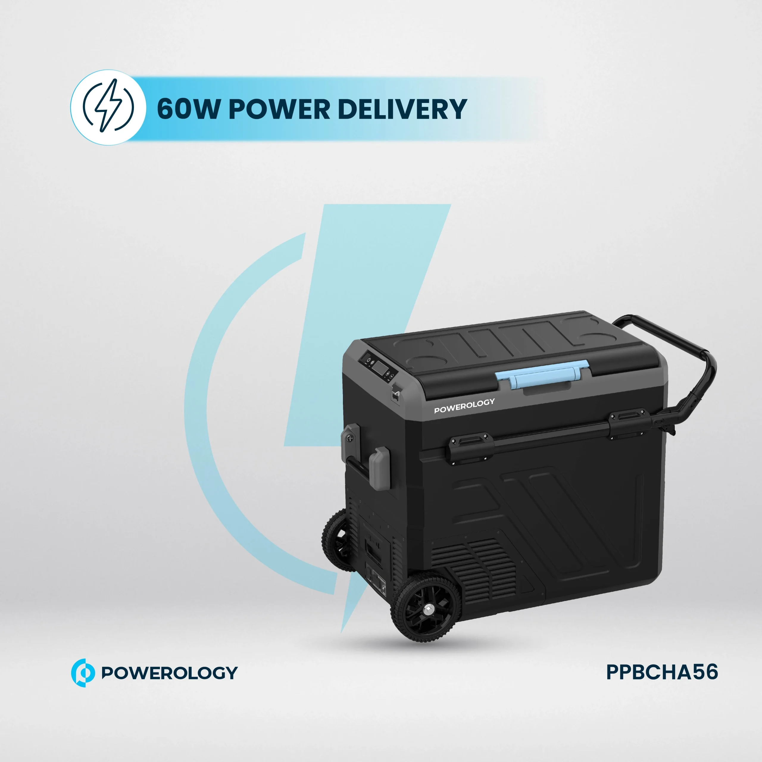 یخچال قابل حمل 60 لیتری با محفظه دوگانه و ترولی - خاکستری - برند پاورولوژی Powerology یخچال قابل حمل 60 لیتری با محفظه دوگانه و ترولی - خاکستری - برند پاورولوژی Powerology - تصویر 1