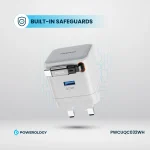 شارژر دو پورت GAN PD35W با کابل جمع شونده - سفید - برند پاورولوژی Powerology - تصویر 13