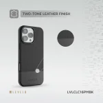 کیف چرمی CUIR TWO TONE برای iPhone 16 PRO MAX- BLACK - برند لِوِلو Levelo - تصویر 10