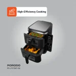 سرخ کن بادی دو پشته LIFESTYLE 2800W با پنجره های شفاف - مشکی - برند پرودو Porodo - تصویر 9