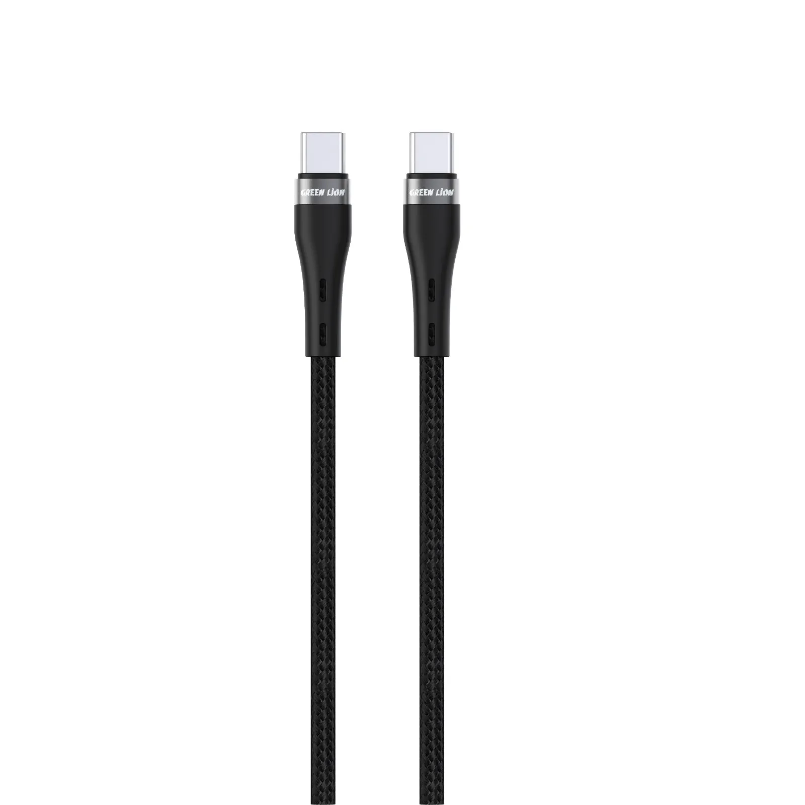 GREEN LION USB - C TO USB - C BRAIDED CABLE 60W - 1M - BLACK USB - C TO USB - C Cable braided 60W - 1M - BLACK - برند گرین لاین Green lion - تصویر 1