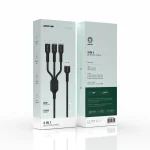 کابل سیلیکونی 3IN1 USB-A به USB-CX2 & LIGHTNING 60W 1.2M - مشکی - برند گرین لاین Green lion - تصویر 2