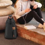 کیسه PU SLING مقاوم در برابر آب با پورت USB-C - مشکی - برند پرودو گیمینگ Porodo gaming - تصویر 12