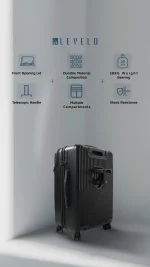 چمدان مسافرتی ODYSSEY 22 اینچ درب جلو باز - مشکی - برند لِوِلو Levelo - تصویر 13
