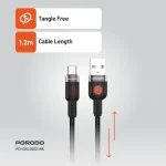 آلوم. کابل بافته آلیاژی USB TO TYPE-C 1.2M - مشکی - برند پرودو Porodo - تصویر 15