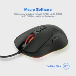 ماوس RGB 10000 DPI - مشکی - برند پرودو گیمینگ Porodo gaming - تصویر 5