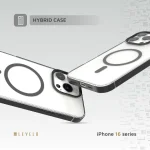 CLAIRE با قاب سپر آلومینیومی برای iPhone 16 PRO - مشکی - برند لِوِلو Levelo - تصویر 6