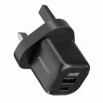 شارژر سریع PD 20W USB QC3.0 انگلستان با کابل C به L - مشکی - برند پرودو Porodo - تصویر 4