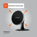 پایه تلفن ماشین MAGSAFE N52 قابل تنظیم با پد سیلیکونی - مشکی - برند پرودو Porodo - تصویر 9