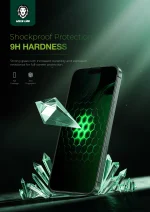 3D SILICONE PLUS ADVANCED PRIVACY EDGE GLASS برای iPhone 16 PRO MAX - BLAC - برند گرین لاین Green lion - تصویر 9