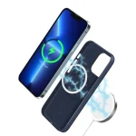 کیف چرمی LUJU MAGSAFE سبز برای آیفون 13 (6.1 اینچ) - آبی - برند گرین لاین Green lion - تصویر 4