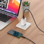 آلوم. کابل بافته آلیاژی USB TO TYPE-C 1.2M - مشکی - برند پرودو Porodo - تصویر 4