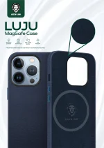 کیف چرمی LUJU MAGSAFE سبز برای آیفون 13 (6.1 اینچ) - آبی - برند گرین لاین Green lion - تصویر 6