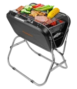جعبه کباب پز تاشو BBQ LIFESTYLE با دسته و سه پایه - مشکی - برند پرودو Porodo - تصویر 6