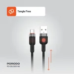 آلوم. کابل بافته آلیاژی USB TO TYPE-C 1.2M - مشکی - برند پرودو Porodo - تصویر 12