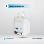 GAN PD65W شارژر دو پورت + شارژر کابلی با کابل جمع شونده - سفید - برند پاورولوژی Powerology - تصویر 9