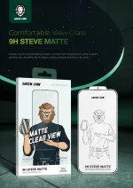 محافظ شیشه ای 9H STEVE MATTE AR برای آیفون 16 PRO MAX - CLEAR - برند گرین لاین Green lion - تصویر 11