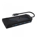 RGB 9 IN 1 USB-C HUB GAMER'S EDITION PD 100W - BLACK - برند پرودو گیمینگ Porodo gaming - تصویر 3