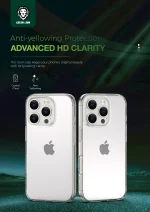 CRYSTAL CLEAR CASE IPHONE 16 6.1 - CLEAR - برند گرین لاین Green lion - تصویر 3