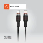 آلوم. کابل بافته آلیاژی TYPE-C به LIGHTNING 30W 1.2M - BLACK - برند پرودو Porodo - تصویر 6