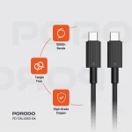 کابل PVC TYPE-C TO C 1.2M - مشکی - برند پرودو Porodo - تصویر 6