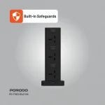 PD20W QC 3.0 1A + 2 TYPE C SOCKET TOWER 3M - BLACK - برند پرودو Porodo - تصویر 7