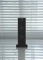 PD20W QC 3.0 1A + 2 TYPE C SOCKET TOWER 3M - BLACK - برند پرودو Porodo - تصویر 2