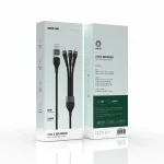 کابل شارژ سریع بافته شده 3 در 2 60 وات 1.2M - مشکی - برند گرین لاین Green lion