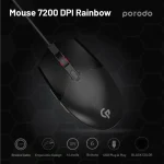 ماوس 7200 DPI RAINBOW - BLACK - برند پرودو گیمینگ Porodo gaming - تصویر 5