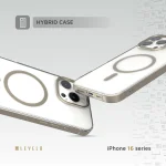 CLAIRE با قاب سپر آلومینیومی برای iPhone 16 PRO - TITANIUM - برند لِوِلو Levelo - تصویر 9