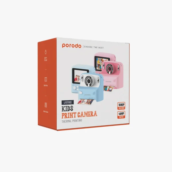 LIFESTYLE KIDS PRINT CAMERA 1000MAH- PINK - برند پرودو Porodo